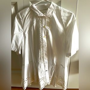 BRAND NEW NEVER WORN kate spade peplum style fancy white button up